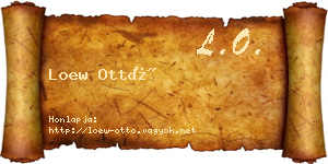 Loew Ottó névjegykártya